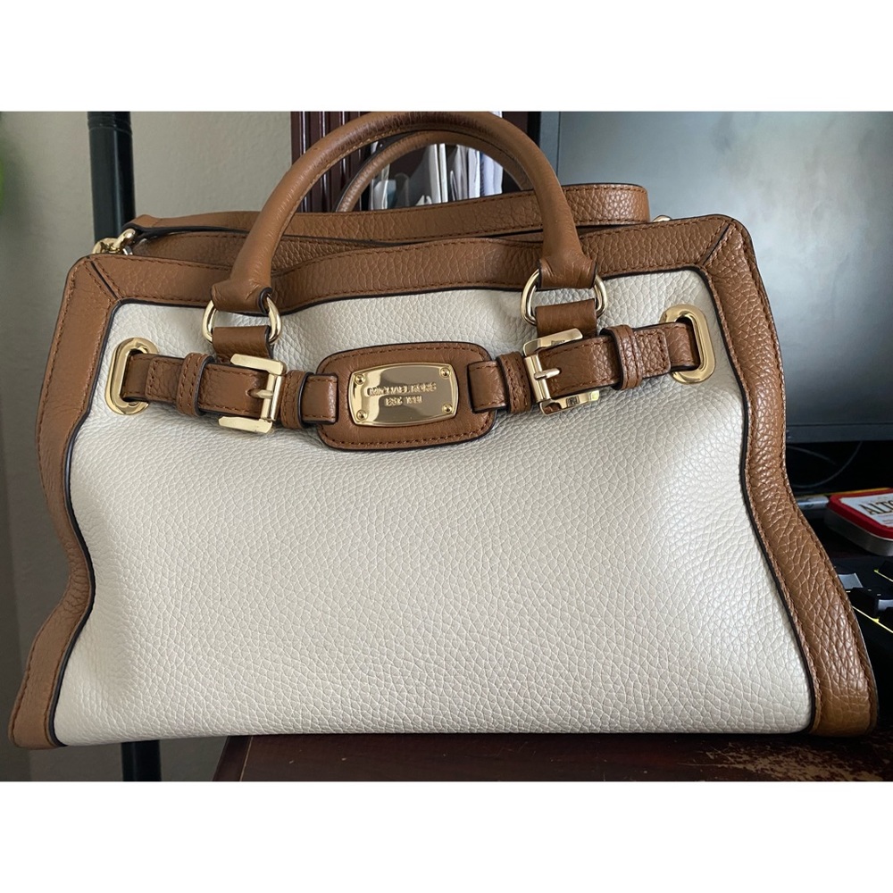 Michael Kors pebbled leather satchel bag